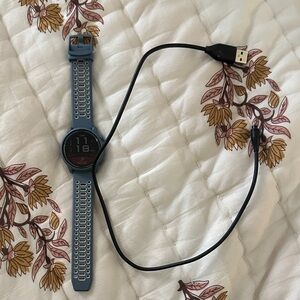 Coros Pace 2 Smartwatch in Steel Blue with Charging Cable